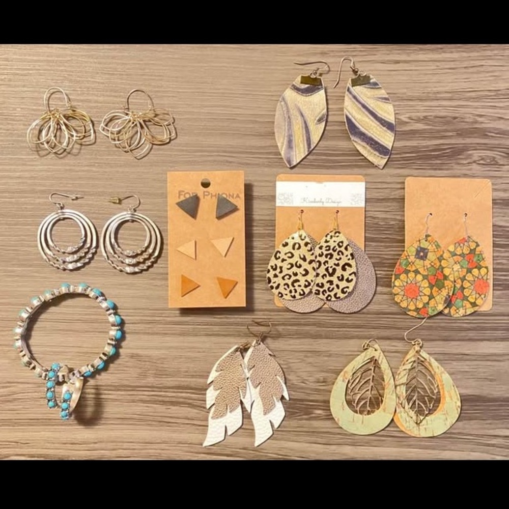 Earrings Set-11 Pairs+Bracelet